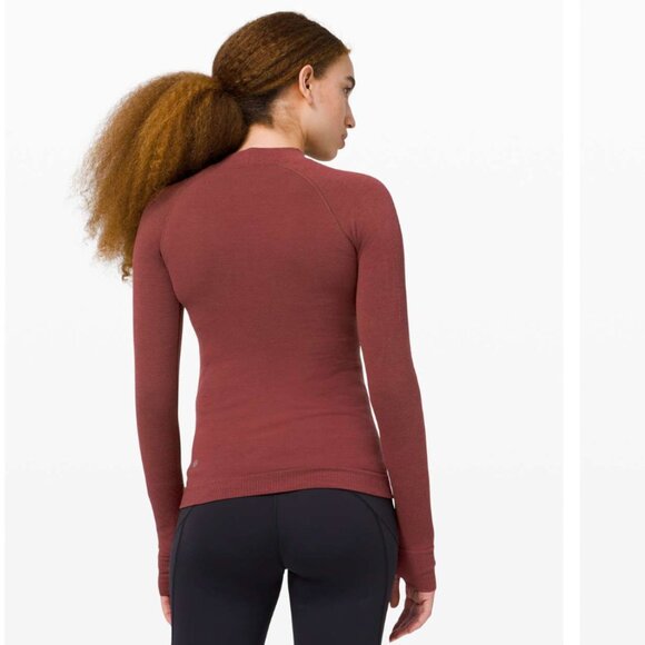 Lululemon Keep The Heat Thermal Long Sleeve Savannah Red Size Medium - Picture 3 of 6